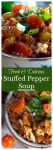 pinterest collage of stuffed pepper soup