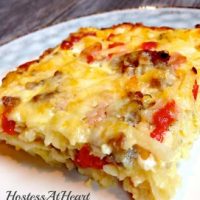 Easy Sausage, Hashbrowns and Egg Casserole - Hostess At Heart