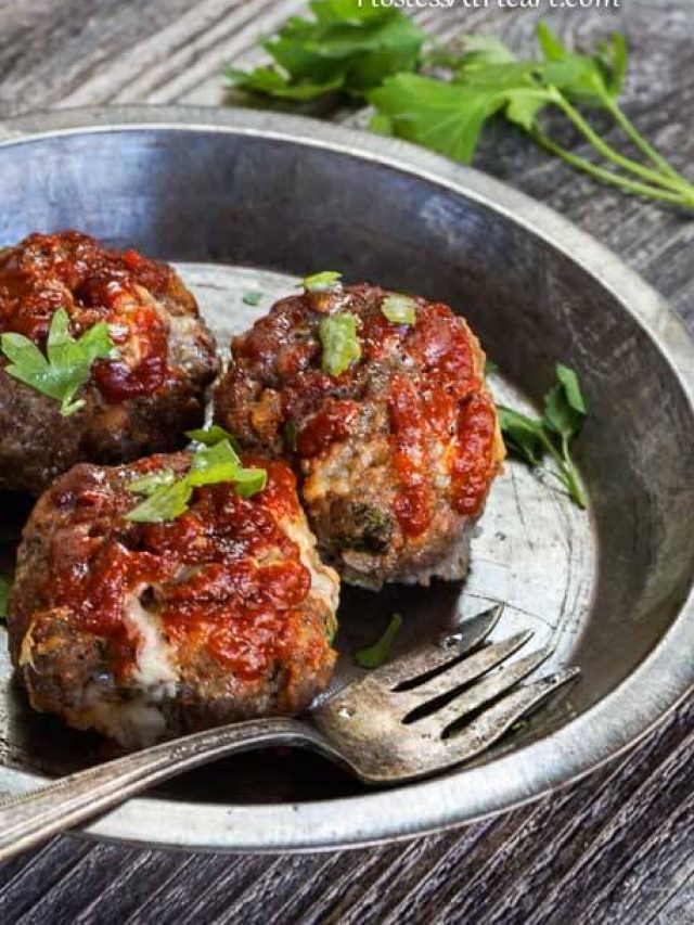 Baked Stuffed White Cheddar Meatballs Story