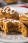 Spiced Coffee Cookies With Caramel Vanilla Glaze are tender and delicious with a soft and gooey caramel. These cookies are like a delicious coffee latte. | HostessAtHeart.com