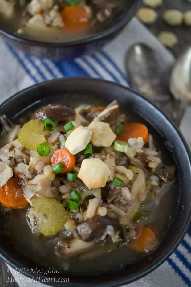 Bowl of Chicken Wild Rice Soup 