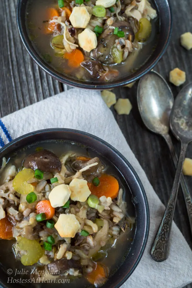 Bowl of Chicken Wild Rice Soup 