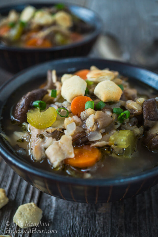 Bowl of Chicken Wild Rice Soup 