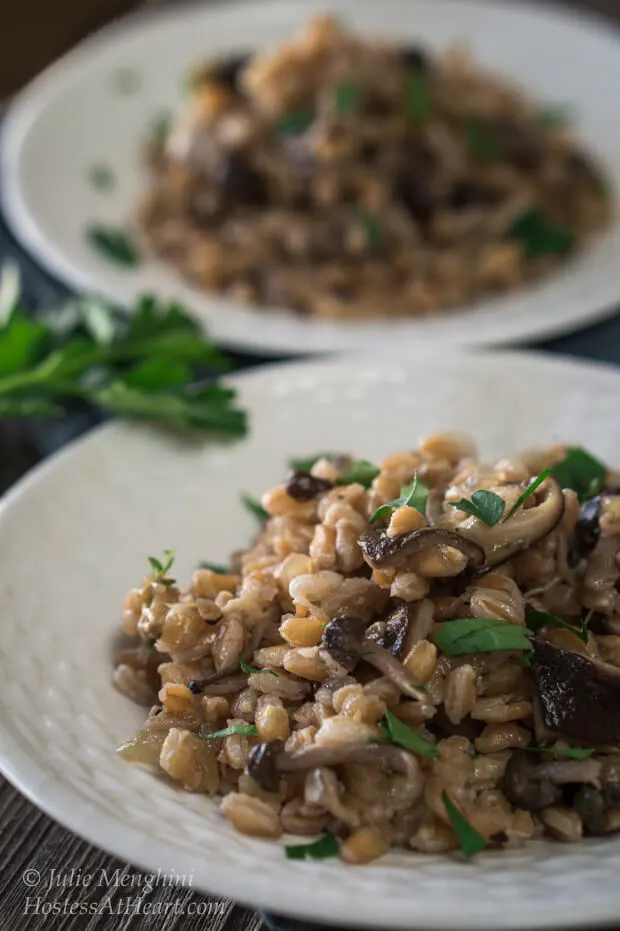 Farro with Mushrooms is a delicious and wholesome recipe.