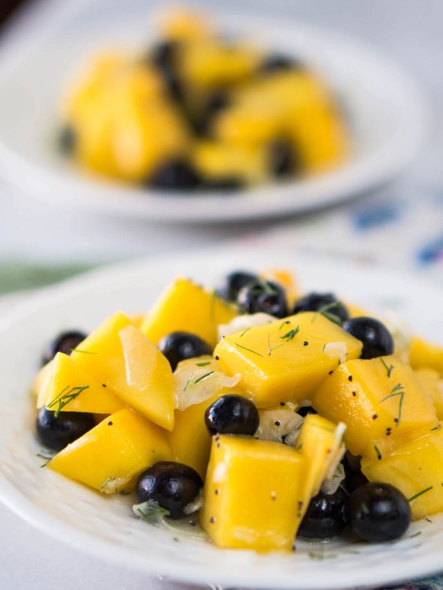 Fresh Mango Salad recipe with Blueberries Story