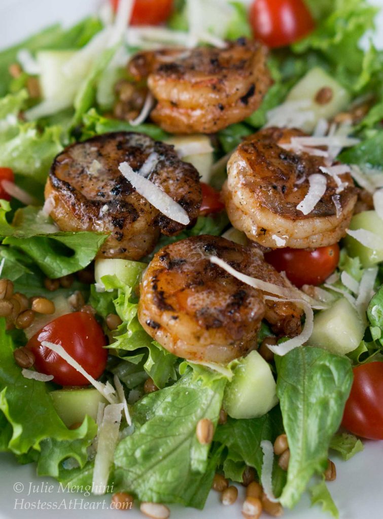 Grilled Shrimp Salad with Wheat Berries 