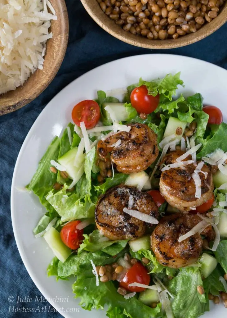 Grilled Shrimp Salad with Wheat Berries