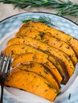 Grilled sweet potato slices