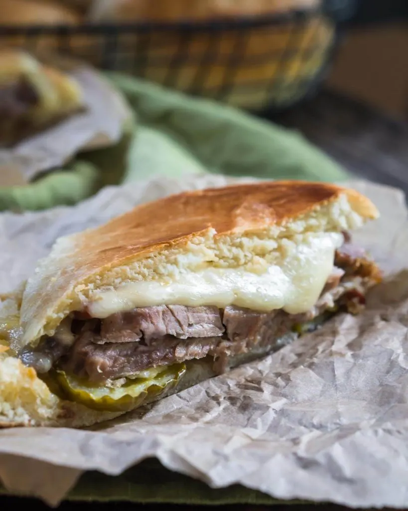 Original photo of a Cuban sandwich that was toasted incorrectly with a panini press.