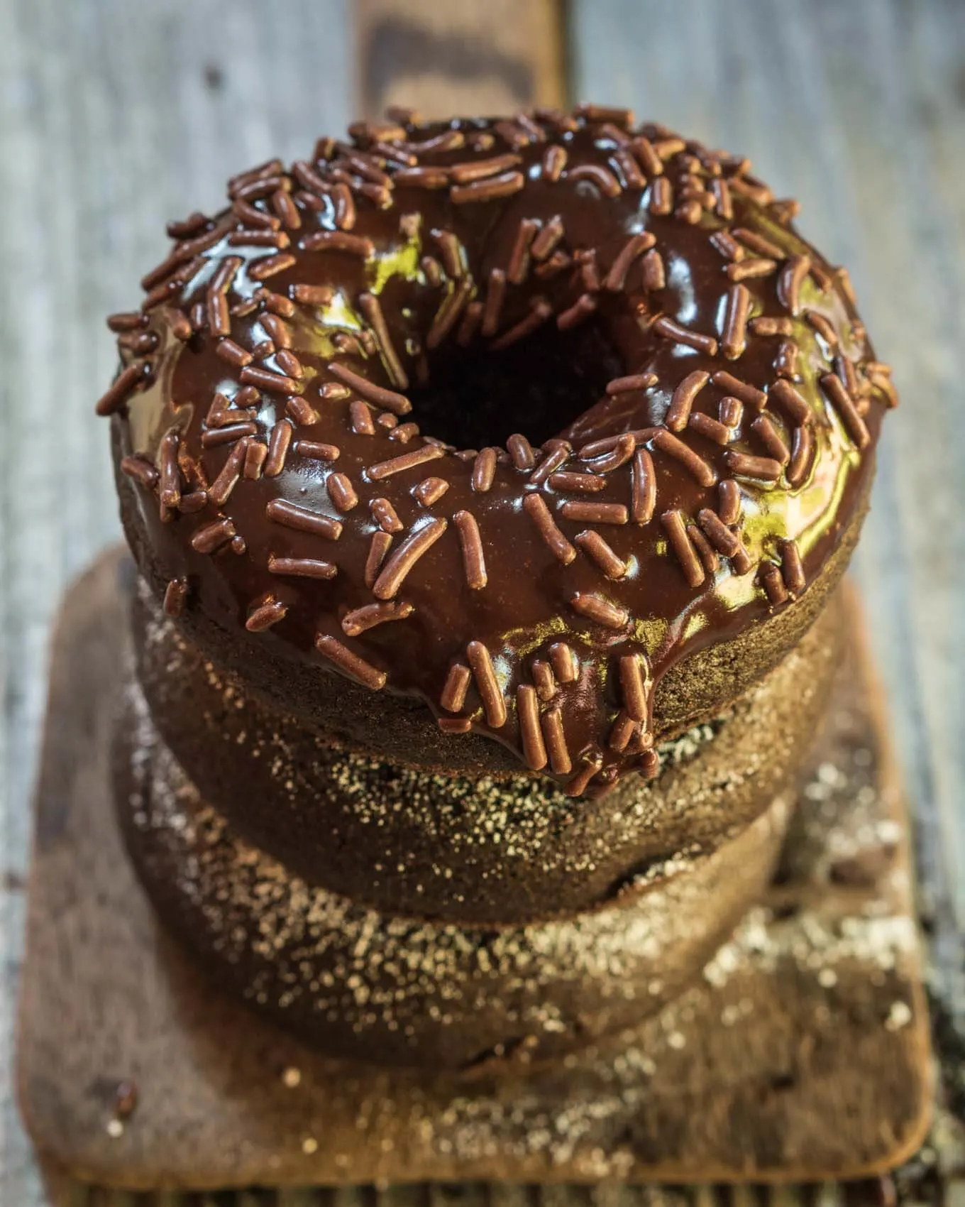 Baked Chocolate Donuts with Chocolate Ganache Glaze - Happiness is