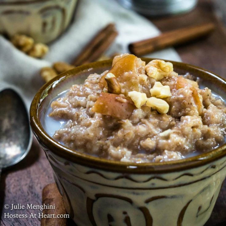 Crockpot Spiced Apple Steel Cut Oats Hostess At Heart