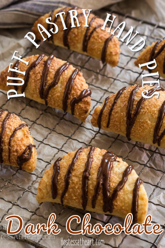 Puff Pastry Hand pies sitting on a cooling rack