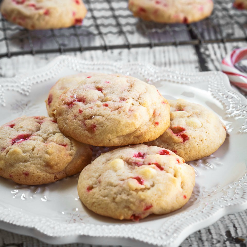 White Chocolate and Peppermint cookies are soft, tender and delicious. They are quick and easy to make and perfect for enjoying with a friend over a hot chocolate | HostessAtHeart.com