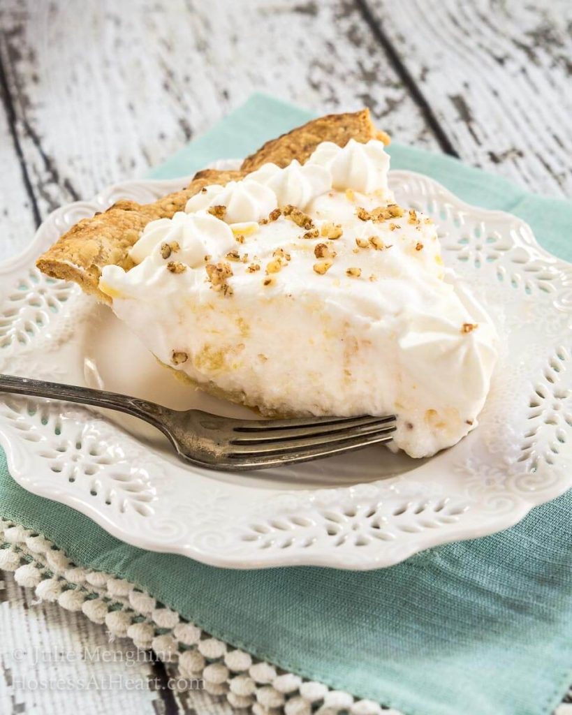 Angel Food Pie tastes like a pineapple cloud. It's creamy delicious and just melts in your mouth. The delicate pineapple flavor is like a warm sunny day. Angel Food Pie