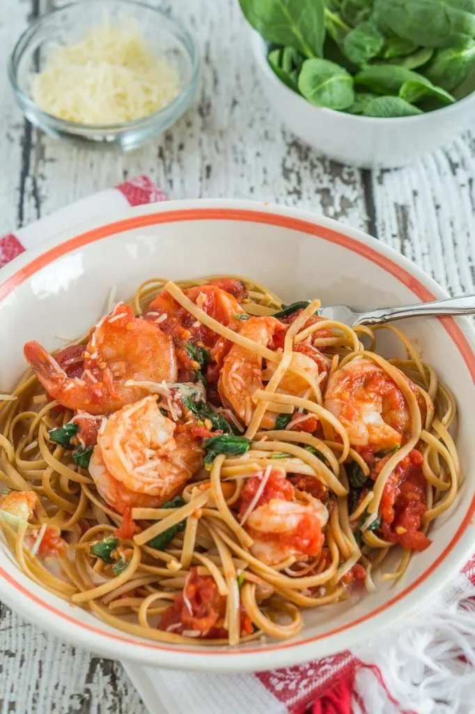 Bowl of Shrimp Fettuccine 