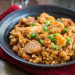 Whether you're celebrating Mardi Gras with one, two or a few, this is The Best Slow Cooker Jambalaya with Farro recipe. | HostessAtHeart.com