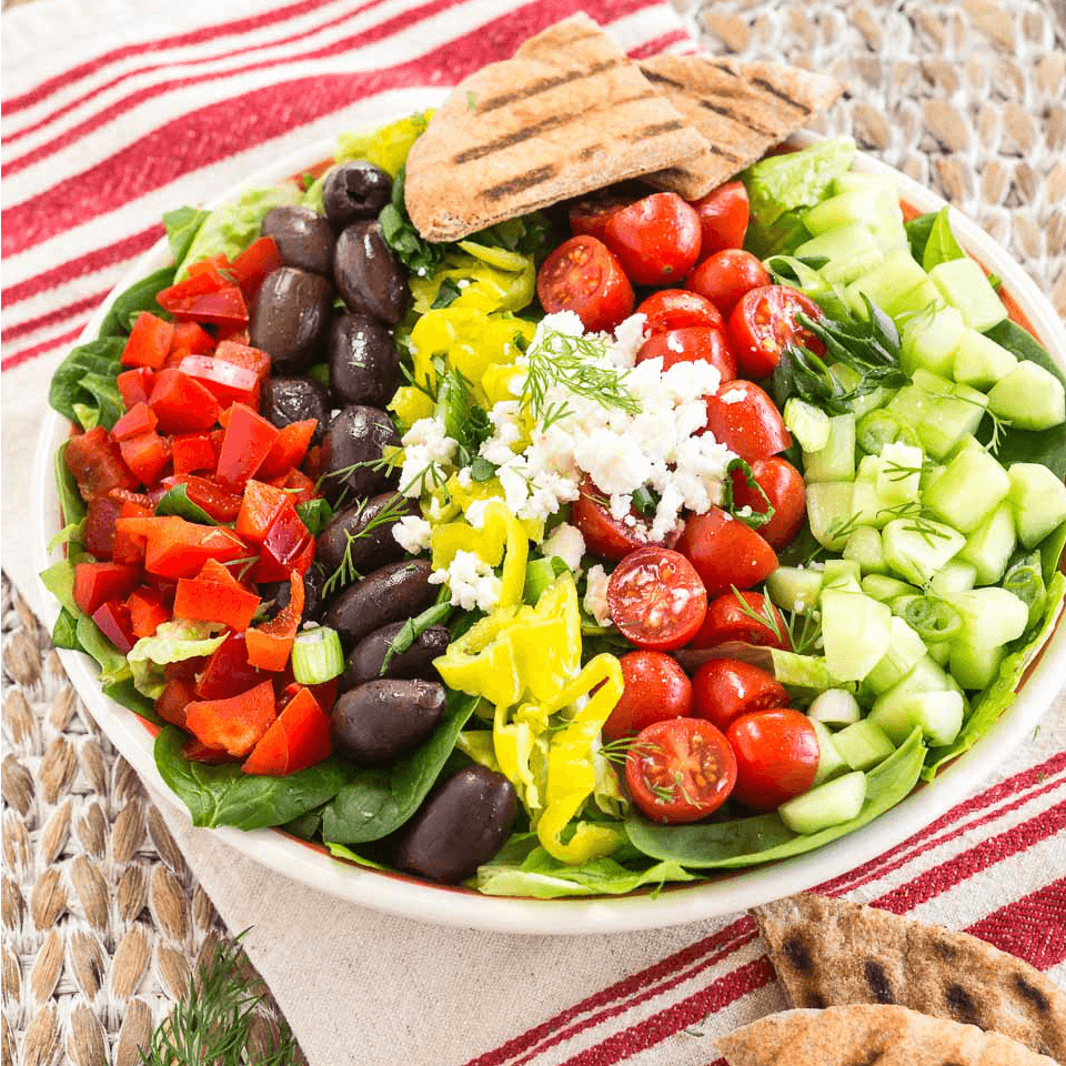 Greek Salad with Lemon Vinaigrette