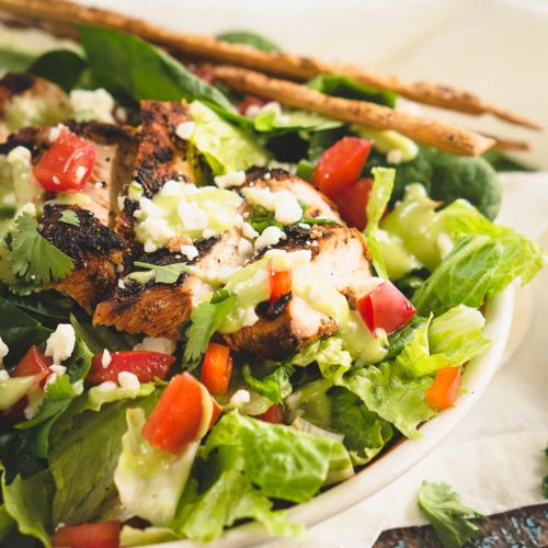 Mexican Grilled Chicken Chopped Salad with Honey Jalapeno Dressing ...