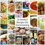 Compilation of several pictures for recipes suitable for entertaining.