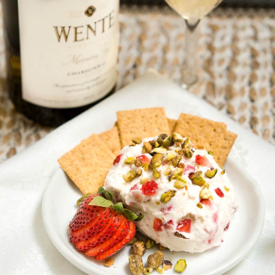 Easy Strawberry Goat Cheese Ball with Wente