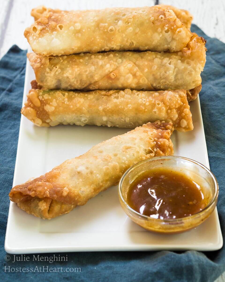 Zesty Garlic Summer Sausage Egg Rolls | Hostess At Heart