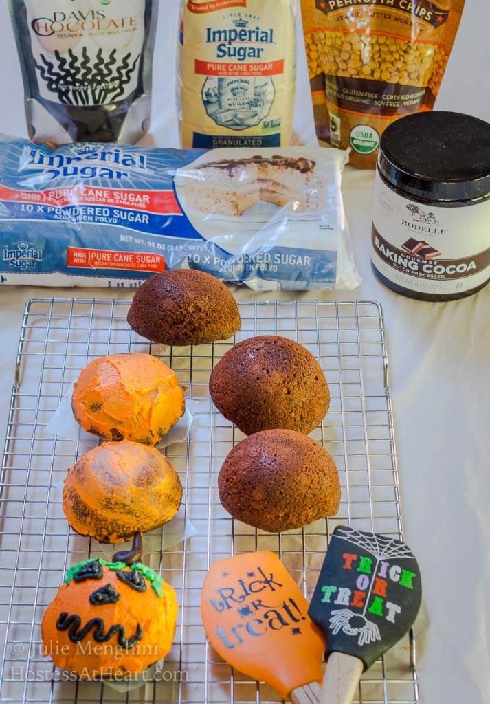Products used to make Homemade Chocolate Cake recipe with Easy Pumpkin Faces