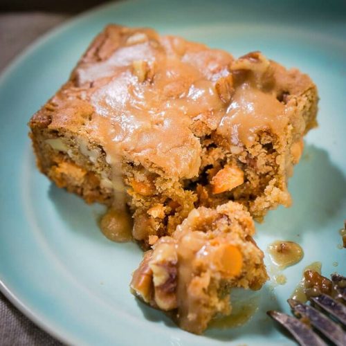 Butterscotch Pecan Bars with Brown Sugar Drizzle - Hostess At Heart