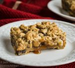 Triple Chocolate Caramel Cookie Bars are soft and gooey and will feed a crowd. They are rich and can be whipped up in a jiffy too so they're perfect for company or a make and take. | HostessAtHeart.com