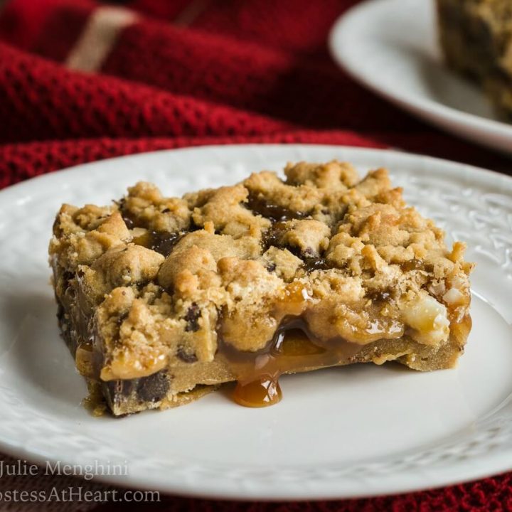 Gooey Chocolate Caramel Cookie Bars Recipe Hostess At Heart