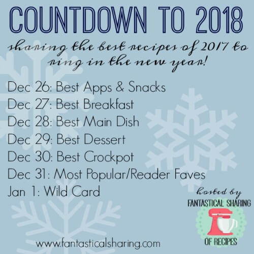 Sign titled countdown to 2018 for the best recipes featured in 2018.