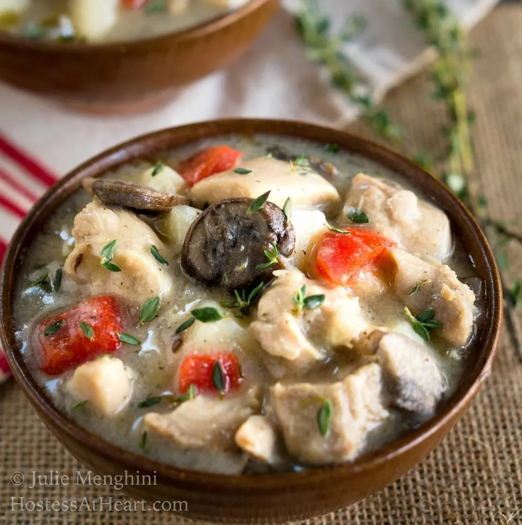 A bowl of Chicken Stew with Potatoes