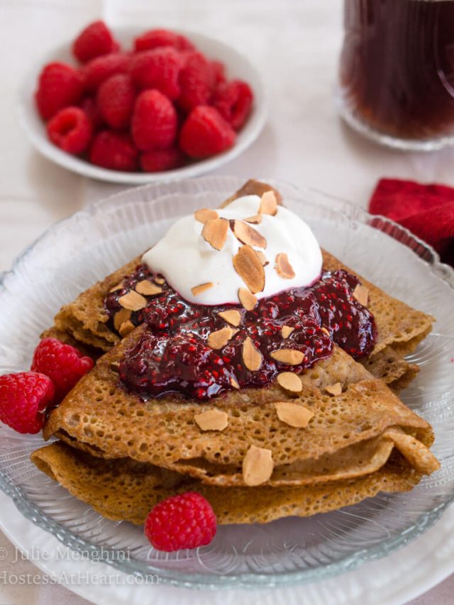 Swedish Pancakes with Raspberry Compote