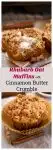 Pinterest collage of Rhubarb Oat Muffins with Cinnamon Butter Crumble