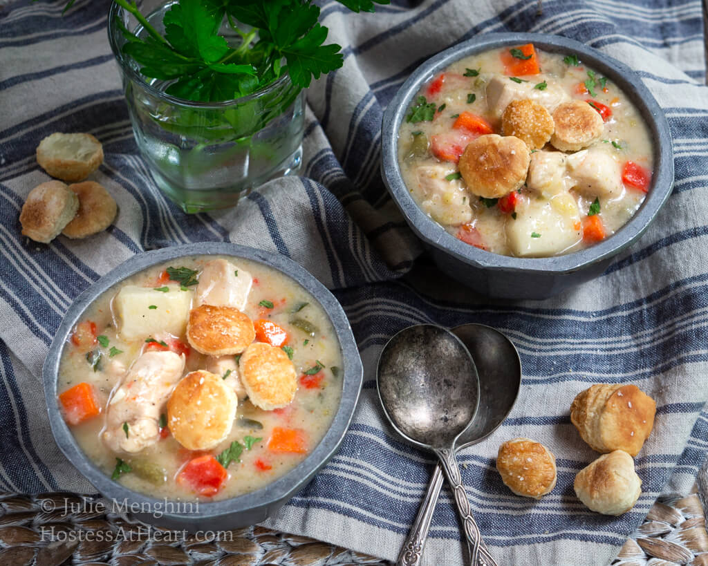 Healthier Chicken Pot Pie Soup - Hostess At Heart