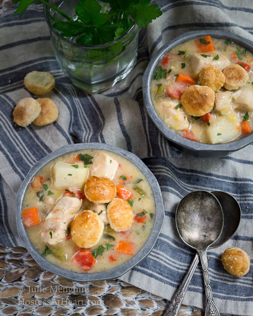 Healthier Chicken Pot Pie Soup - Hostess At Heart