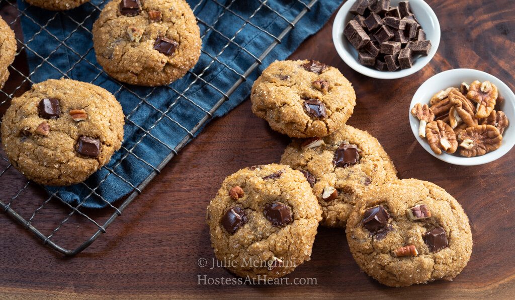 Horizontal of Chocolate Chunk Molasses Cookies