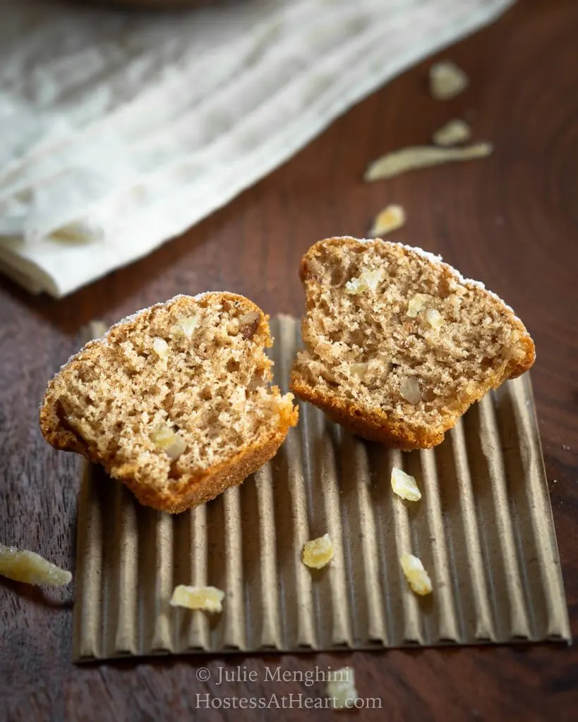 Muffin cut in half 