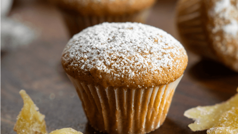 Rhubarb Ginger Muffins - Occasionally Eggs