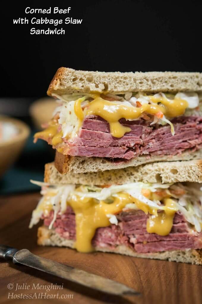 Corned Beef Sandwich with Slaw - Hostess At Heart