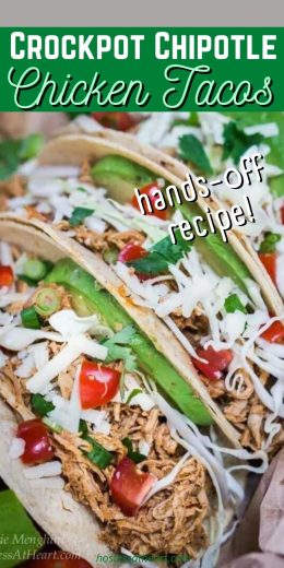 Crockpot Chipotle Chicken Tacos Recipe - Hostess At Heart