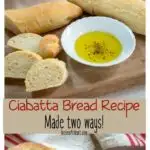 Ciabatta breadsticks and a soft and tender sandwich roll.