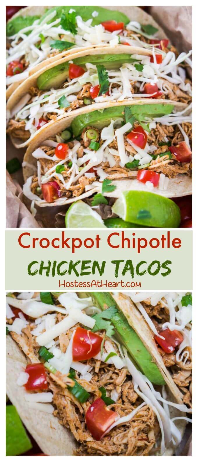 Crockpot Chipotle Chicken Tacos Recipe - Hostess At Heart