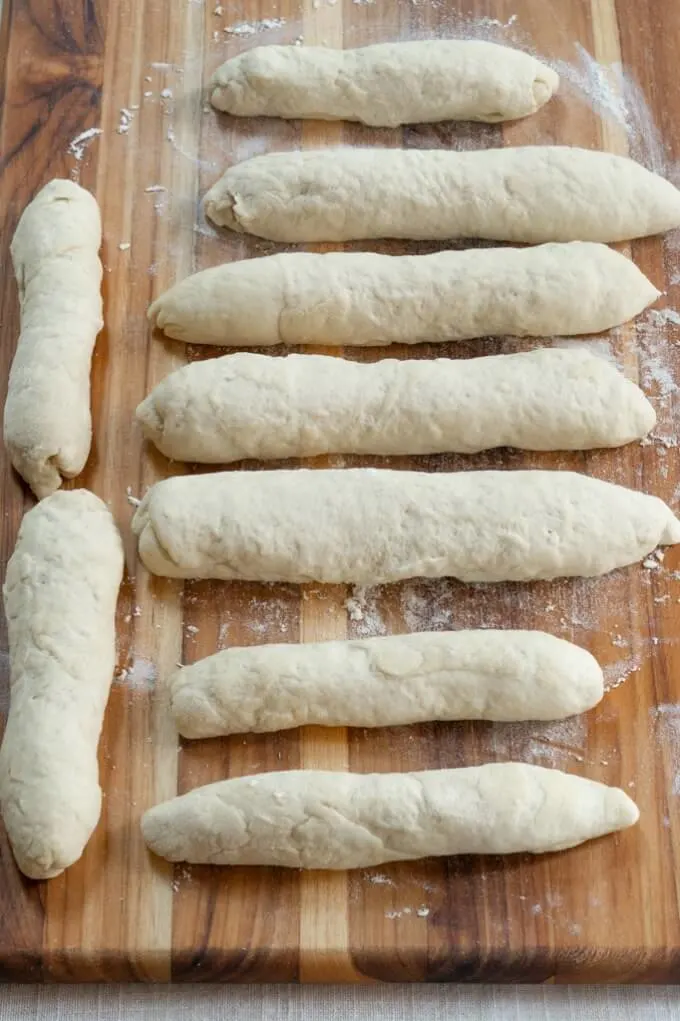 Ciabatta short baguette shape make soft breadsticks
