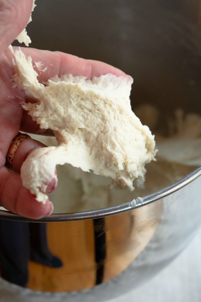 Ciabatta dough is very sticky