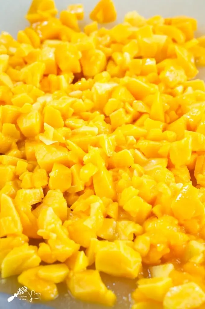 Chopped pieces of mango