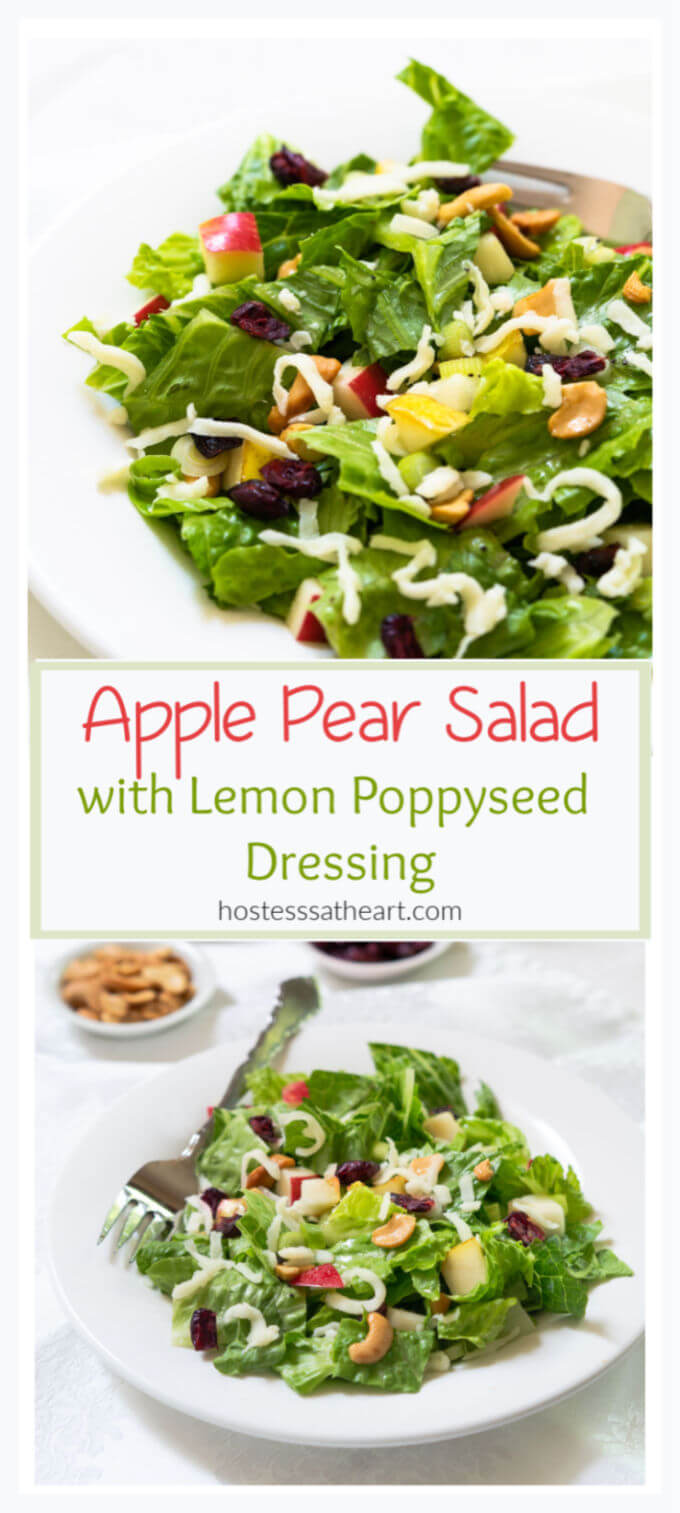 Fresh Apple Pear Salad with Lemon Poppyseed Dressing Hostess At Heart