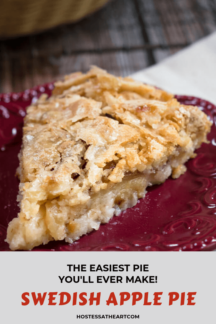 Swedish Apple Pie - The Easiest Pie You'll Ever Make! - Hostess At Heart
