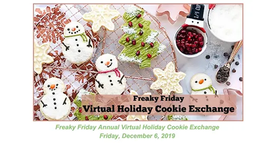 Announcement for Holiday Cookie Exchange containing santas and sugar cookies