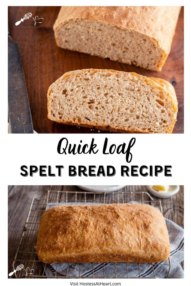 Spelt Bread Recipe - A quick Sandwich bread loaf - Hostess At Heart