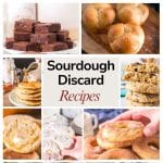 A collage of recipes made from sourdough discard. Hostess At Heart